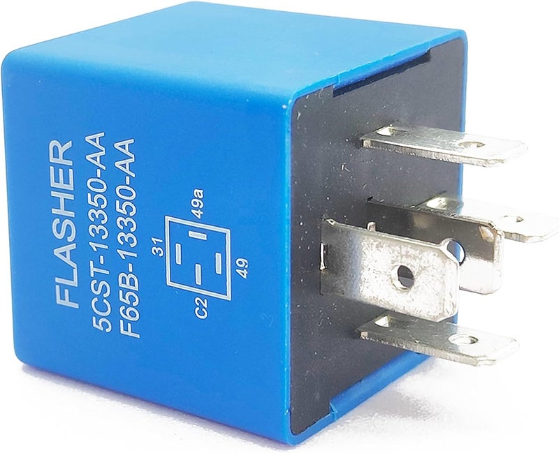 GROBARPART 5 pin 12 Volt Turn Signal Flasher Relay for Lights Compatible with Ford 1995-2014 F350 F150 F250 F350 Super Duty Escape Excursion Expedition 5C3T-13350-AA F65B-13350-AA Hazard Warning Relay - Image 4